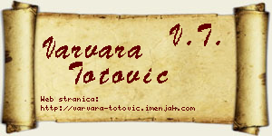 Varvara Totović vizit kartica